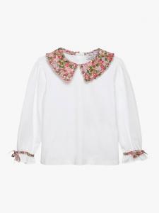 Детская блузка с воротником из хлопка Liberty Ramble Trotters, Red Hedgerow