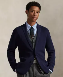 Мужской кардиган-блейзер из мериноса с длинными рукавами Polo Ralph Lauren, синий