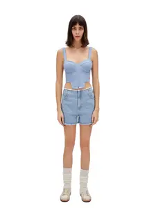 Джинсовые шорты с высокой талией PCFG, синий