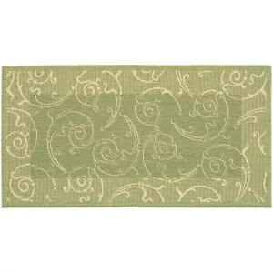 Внутренний ковер для улицы и двора с завитками Safavieh, зеленый, 244x336 см