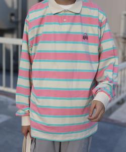 Hook -оригинальная/американская повседневная рубашка поло с вышитой нашивкой и цветовой гаммой, цвет Pink