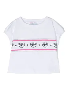 Футболка с логотипом Chiara Ferragni Kids, белый