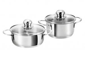 Набор мини-кастрюль Kopf Парвус (нержавеющая сталь, 2 шт., 12 + 14 см, включая стеклянную крышку, индукция)