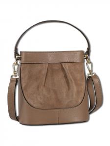 Сумка через плечо Toscanto, кожа, серо-коричневый/бежевый цвет, примерно 18 см Toscanto