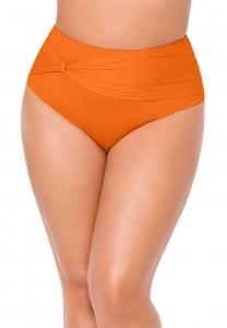 Женские плавки с боковой завязкой и драпировкой, с высокой талией Swimsuits for All, Papaya
