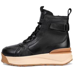 Rosa Bianca Тёплые и износостойкие короткие зимние ботинки женские с чёрной шерстяной стелькой, цвет Black Wool Insole
