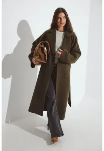 Классическое пальто с поясом Na-Kd, Khaki