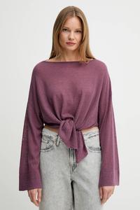 Шерстяной свитер United Colors Of Benetton, фиолетовый