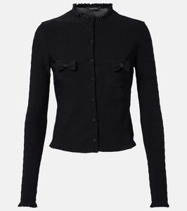 Вязаный кардиган с рюшами Balenciaga, Black