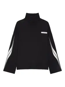 Футболка с высоким воротником и логотипом Msgm, черный