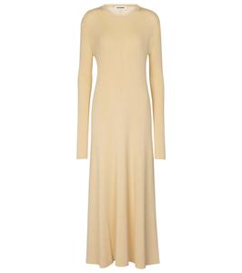Платье миди из смесовой шерсти Jil Sander, Medium Beige