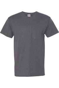 Футболка JERZEES Dri-Power 50/50 с карманом, цвет black heather