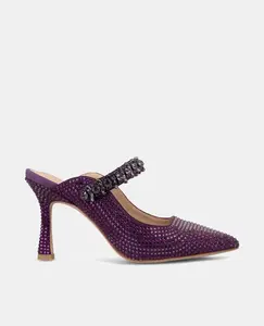 Женские туфли-лодочки с открытым носком и ремешком из стразов Alma en Pena, фиолетовый
