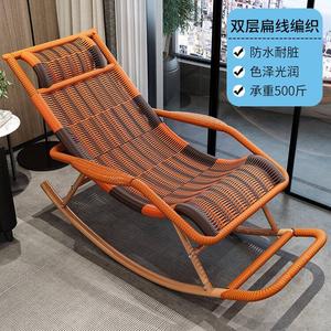 Fantasy Кресло-качалка из ротанга для пожилых, модель basic armrest, цвет yellow-brown, basic handrail style