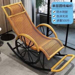 FANCYCHIC Кресло-качалка из ротанга для пожилых с колесами, модель round rattan, цвет gold