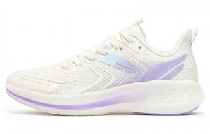 Скользоустойчивые низкие кроссовки для бега женские бело-фиолетовые 361°