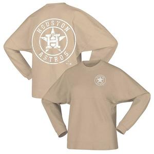 Женский флисовый свитшот с брендом fanatics и houston astros в бежевом цвете Unbranded