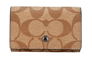 COACH Кожаный ключница искусственная кожа унисекс коричневый монорамка, Brown