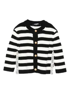 Кардиган с полосками Balmain Kids, черный