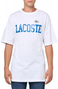 Футболка Lacoste Unisex-Adult с принтом, большая посадка, культовый, White