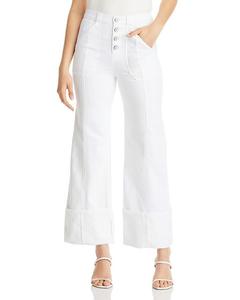 Cinq à Sept Укороченные широкие джинсовые брюки Benji, белый