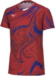 Футболка для тенниса Mizuno 62JAA046, с коротким рукавом, влагоотводящая, быстросохнущая, красный