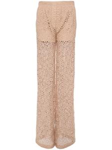 Elie Saab брюки в технике макраме, нейтральный цвет