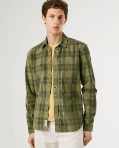 Мужская рубашка стандартного кроя с клетчатым рисунком Pepe Jeans, военный зеленый