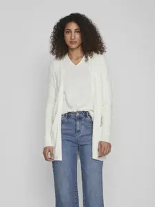 Кардиган Vila "VIRIL OPEN ТРИКОТАЖНЫЙ КАРДИГАН L/S - NOOS", белый