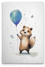 Картина на холсте A.S. Création Cute Raccoon Blue цвет weissbraunblau