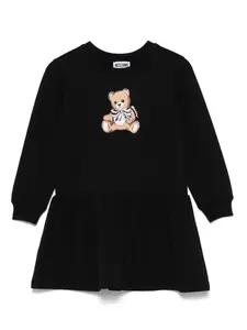 Хлопковое платье Moschino Kids, черный