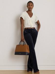 Блузка Lauren Badayn из жоржета с отделкой рюшами Ralph Lauren, Mascarpone Cream