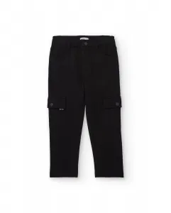 Черные карго-штаны для мальчика с боковыми карманами Tuc tuc
