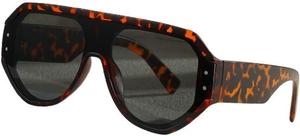 Модные квадратные солнцезащитные очки для женщин и мужчин в стиле ретро с градиентными черными линзами, защита от УФ-излучения UV400, уникальные цельные линзы, модель JK1503 Melrose, Leopard