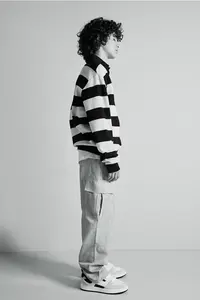 Хлопковые брюки-карго H&M, бежевый