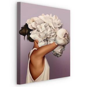 Картина на холсте Muralo Porträt Blumen Abstraktion, 60x90x90 см цвет beige/braun/violett/weiß