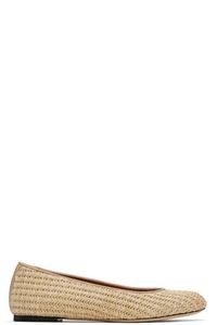 Балетки бежевые из рафии Lanvin