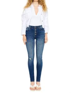 Джинсы Wesley High Rise Super Skinny средней степени стирки KanCan, цвет medium wash