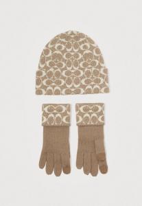 Шапка COACH SIGNITURE SCARF UNISEX SET, Grey Birch/Taupe