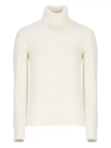 Свитер с воротником-гольф и ребристыми манжетами Vanisè, белый