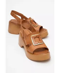 Платформенные сандалии Lucia с кожаной пряжкой (женские) Forever & Always Shoes, коричневый