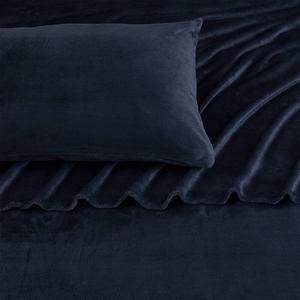 Комплект бархатного плюшевого теплого и уютного роскошного флисового простыня Madelinen, темно-синий