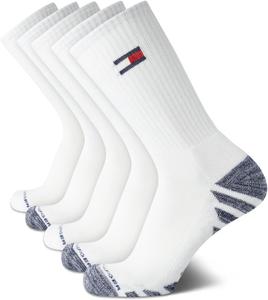 Мужские носки Tommy Hilfiger Crew Socks - 5 пар спортивных носков с эластичной подкладкой и амортизацией (размер обуви: 7-12), White/White