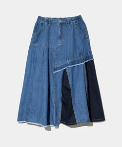 Mililopiulu Восстановленная асимметричная плиссированная джинсовая юбка (женская) Gsc Womens Select, цвет Blue