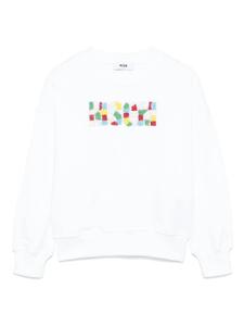 MSGM Kids толстовка с логотипом, белый