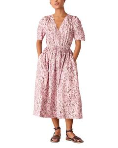 Мини-платье Petite Leopard в миди-длине Whistles, розовый