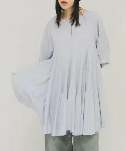 Мини-платье с объемным подолом, распускающимся в двух направлениях Kbf, цвет Light Blue