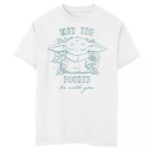 Футболка с графическим рисунком и рисунком «Звездные войны» для мальчиков 8–20 лет, May The Fourth Be With You Licensed Character
