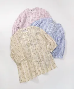 Блузка в полоску с рукавами три четверти из 100% льна Studio Picone, цвет Beige(119)