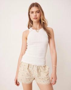 Майка Fresh in Love с салатовой кромкой цвета слоновой кости Free People